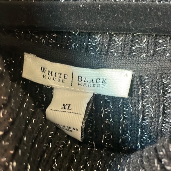 White House Black Market black/metallic cotton/wool blend tunic size XL. - Picture 2 of 10
